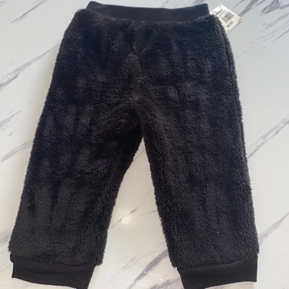 NWT Garanimals Furry Fleece Pants Black Baby Sz 24mo